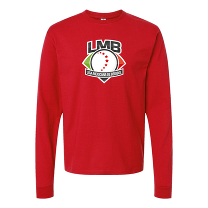 Men's Liga Mexicana de Béisbol Logo Cotton Long Sleeve T-Shirt
