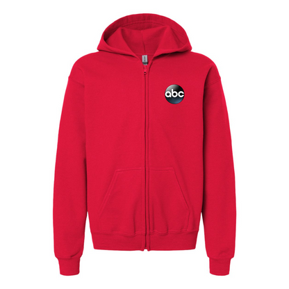 Gildan Heavy Blend Youth Abc Logo Full Zip Hooded Sweatshirt