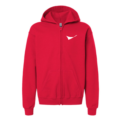 Youth Conoco Phillips Symbol Gildan Heavy Blend Full Zip Hooded Sweatshirt