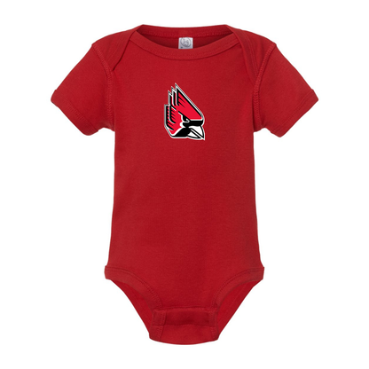 Ball State Cardinals  Rabbit Skins Infant Baby Rib Bodysuit