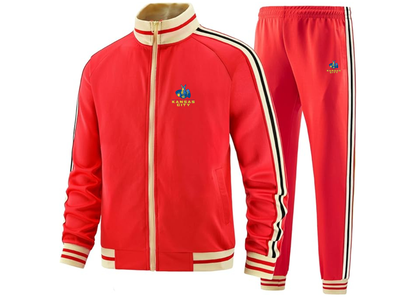 Men's UMKC Kangaroos Tracksuit with Bold Striped Accents and Zippered Front Athletic Wear
