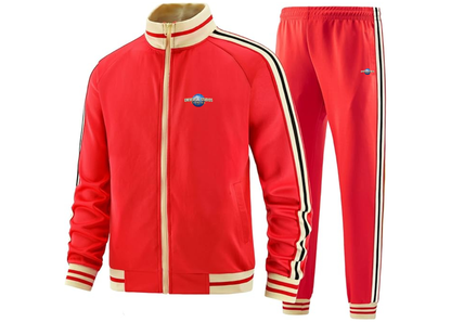 Men's Universal Studios Florida Tracksuit with Bold Striped Accents and Zippered Front Athletic Wear