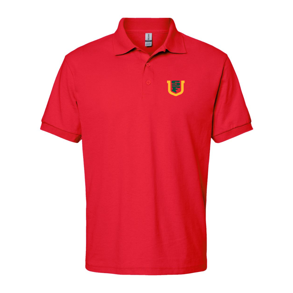Men's San Francisco Dons Logo Gildan Dry Blend Jersey Polo
