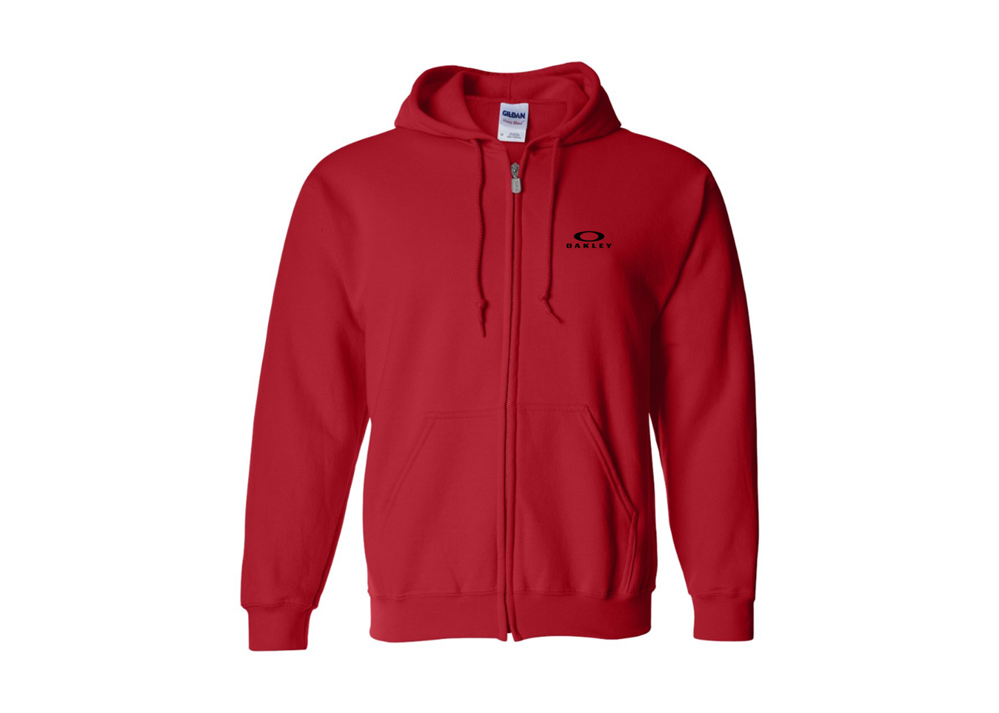 Men's Oakley Logo Gildan  Heavy Blend Full Zip Hooded Sweatshirt