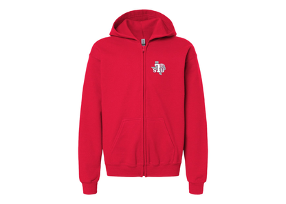 Gildan Heavy Blend Youth Texas Southern Tigers Full Zip Hooded Sweatshirt