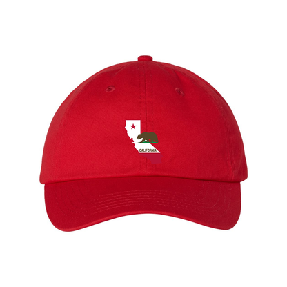 California Bear Map Valucap Adult Bio-Washed Classic Dad Hat