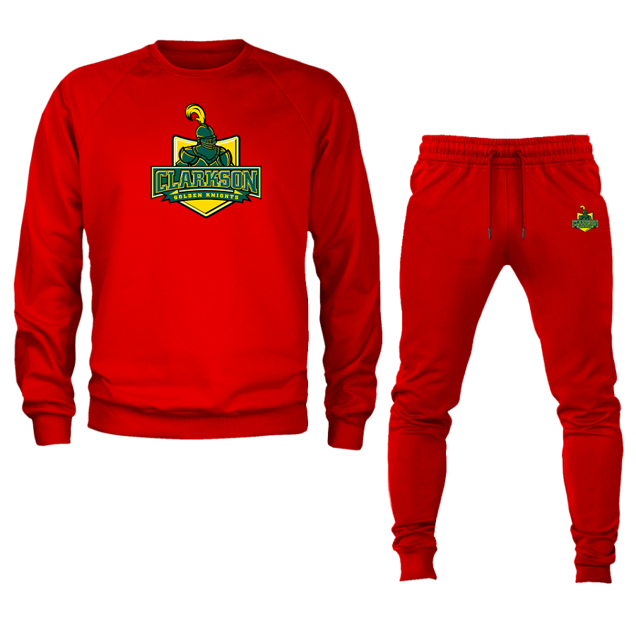 Men's Clarkson Golden Knights Crewneck Sweatshirt Joggers Suit
