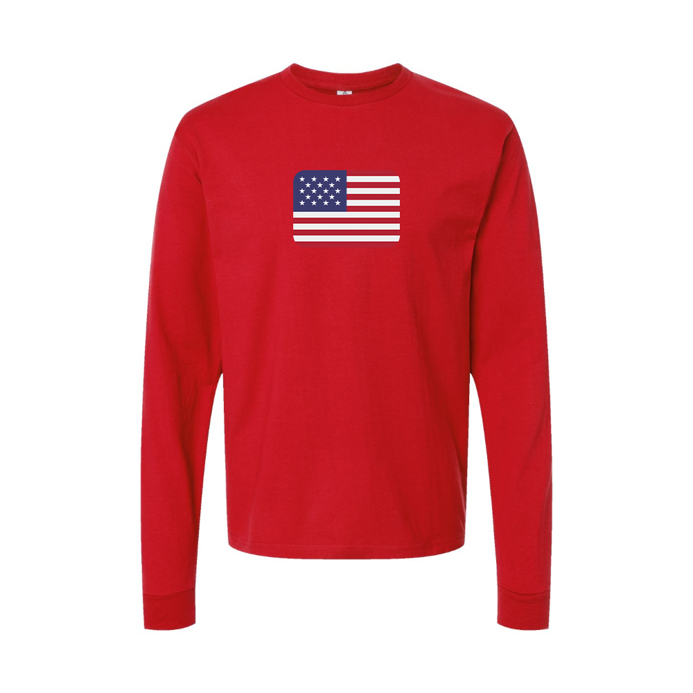 Youth American-Flag-Emoji Cotton Long Sleeve T-Shirt