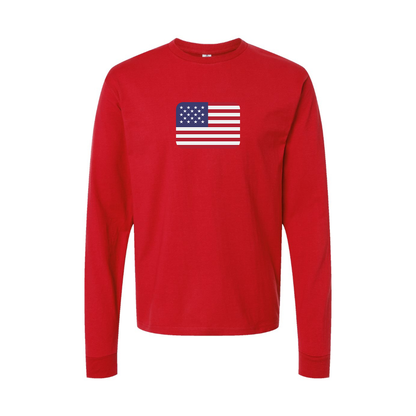 Youth American-Flag-Emoji Cotton Long Sleeve T-Shirt