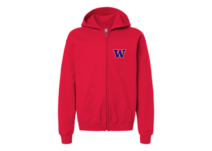 Gildan Heavy Blend Youth Washington Huskies Full Zip Hooded Sweatshirt