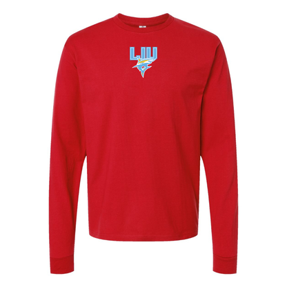 Youth LIU Brooklyn Blackbirds Logo Cotton Long Sleeve T-Shirt