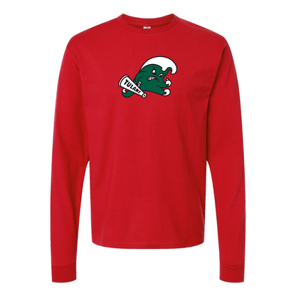 Men's Tulane Green Wave Logo  Cotton Long Sleeve T-Shirt