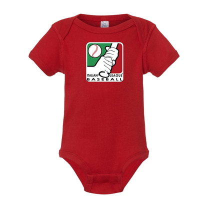 Italian Baseball League  Logo Baby Onesie Romper