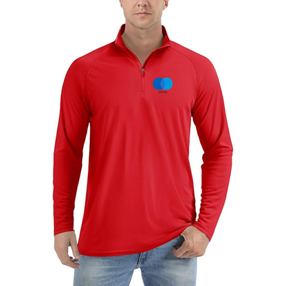 Men's Cirrus Logo Lightweight Quarter-Zip Athletic Shirt Long Sleeve Performance Wear