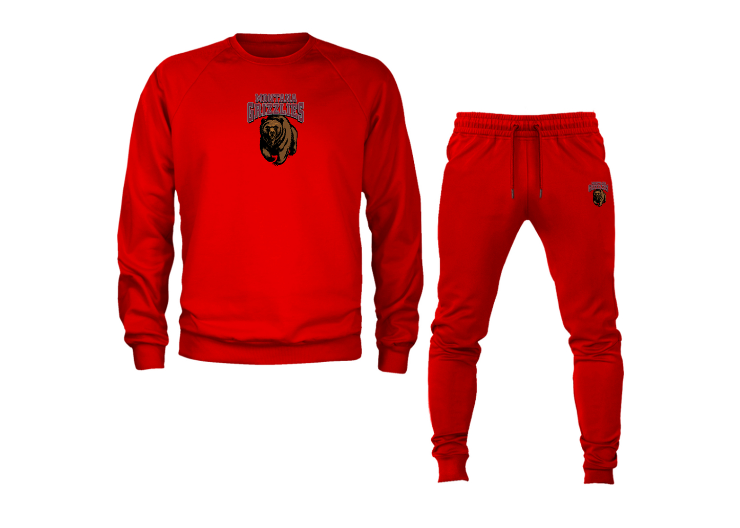 Men's Montana Grizzliesl Crewneck Sweatshirt Joggers Suit