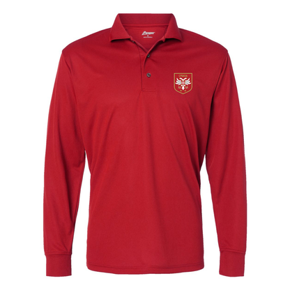 Men's Serbia National Football Soccer Team Logo Paragon Prescott Long Sleeve Polo