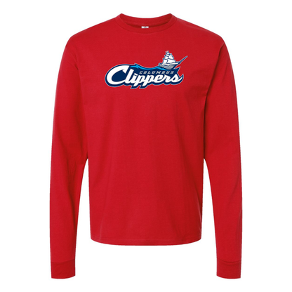 Men's Columbus Clippers Logo Cotton Long Sleeve T-Shirt