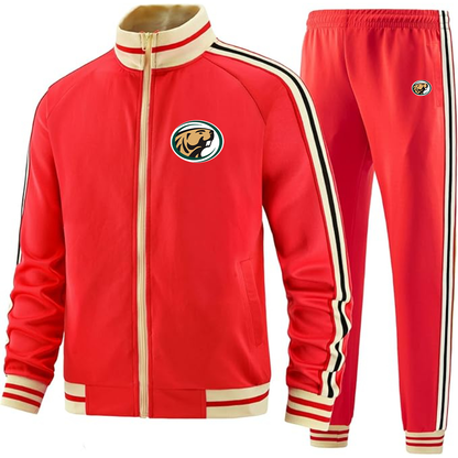 Men's Bemidji State Beavers Two Piece Designer Tracksuit with Bold Striped Accents and Zippered Front Elevated Athletic Wear