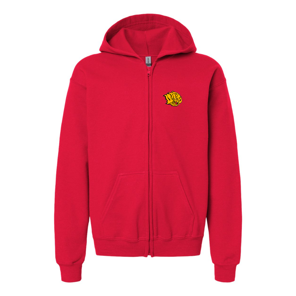Youth   Arkansas PB Golden Lions Gildan Heavy Blend Full Zip Hooded Sweatshirt