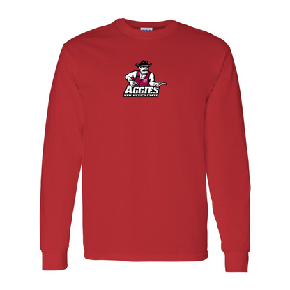 Men's Aggies New Mexico State Logo Gildan Heavy Cotton Long Sleeve T-Shirt