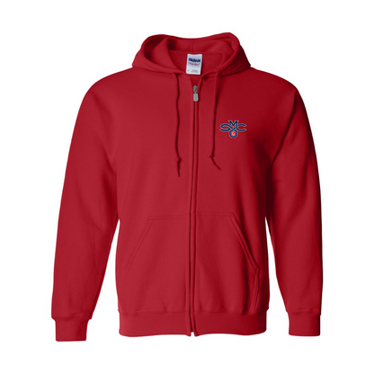 Men's Saint Marys Gaels Logo Gildan  Heavy Blend Full Zip Hooded Sweatshirt