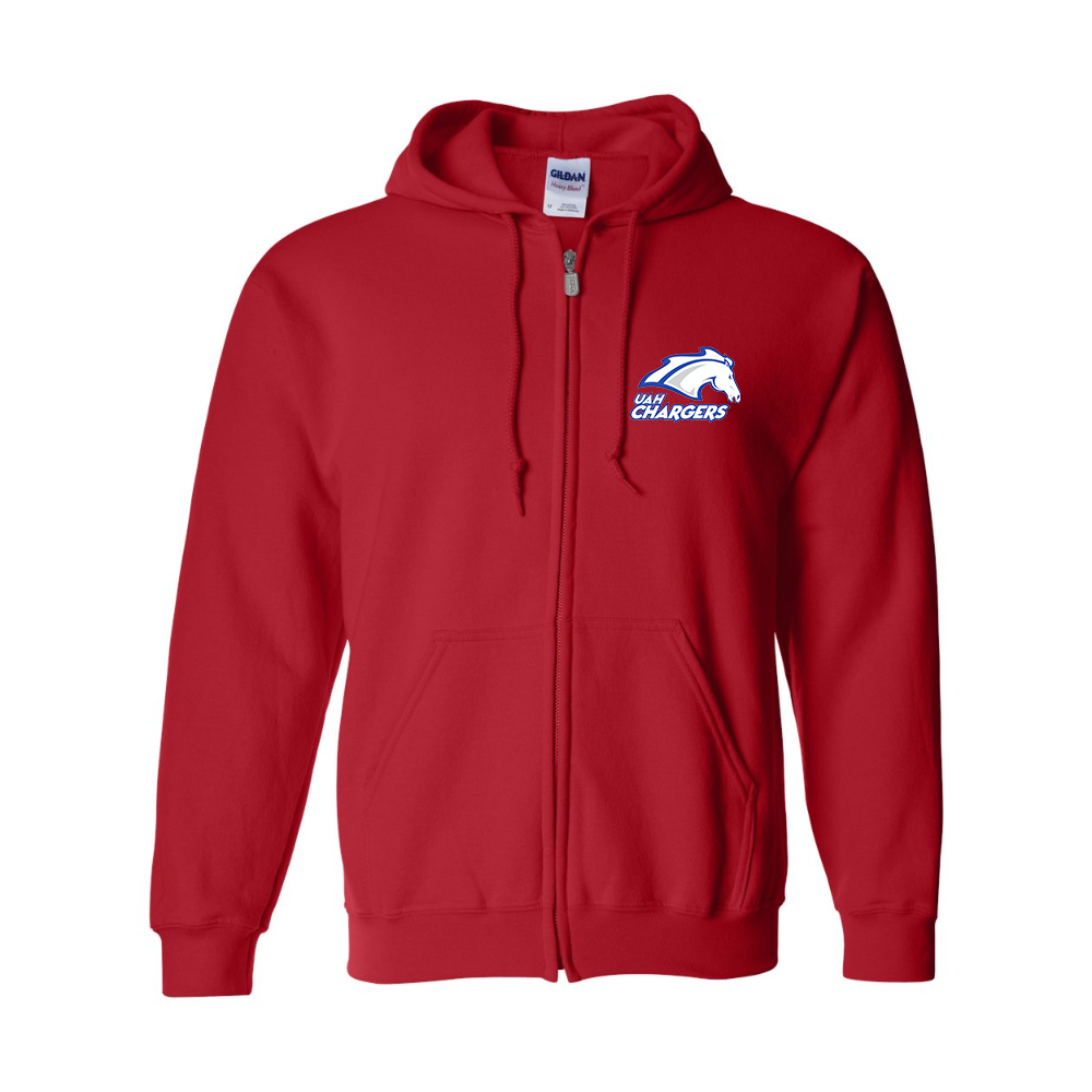 Men's Alabama Huntsville Chargers  Gildan  Heavy Blend Full Zip Hooded Sweatshirt