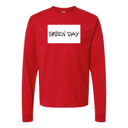 Men's Green Day Logo Cotton Long Sleeve T-Shirt