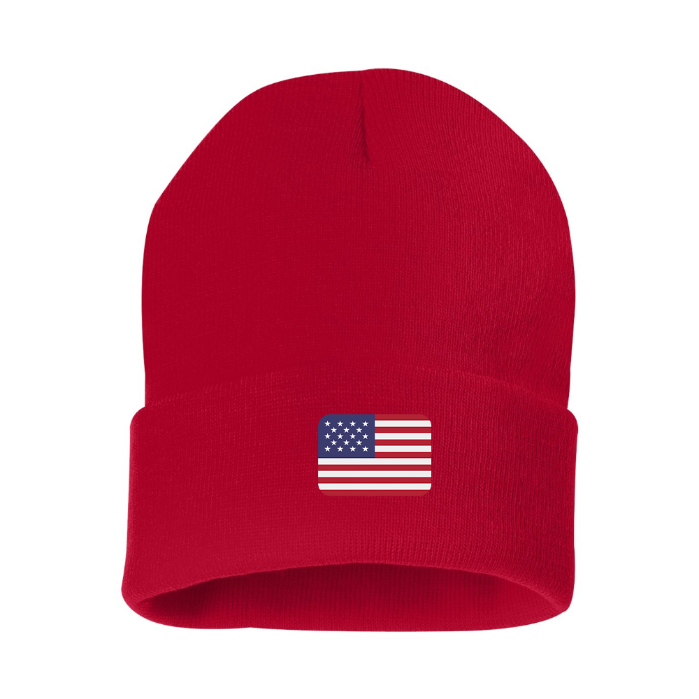 American-Flag-Emoji Beanie Hat