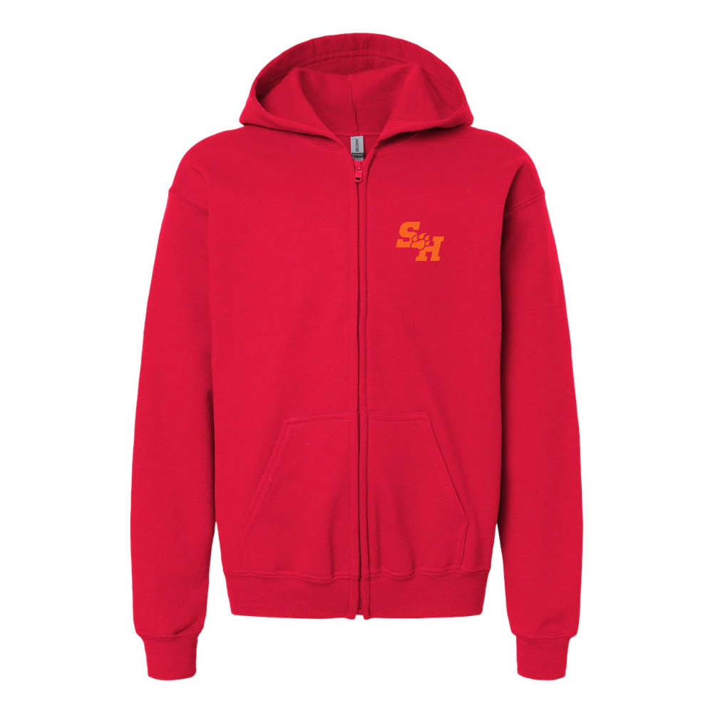 Gildan Heavy Blend Youth Sam Houston State Bearkats Logo Full Zip Hooded Sweatshirt