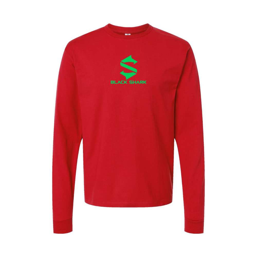 Men's Black Shark Logo Long Sleeve T-Shirt