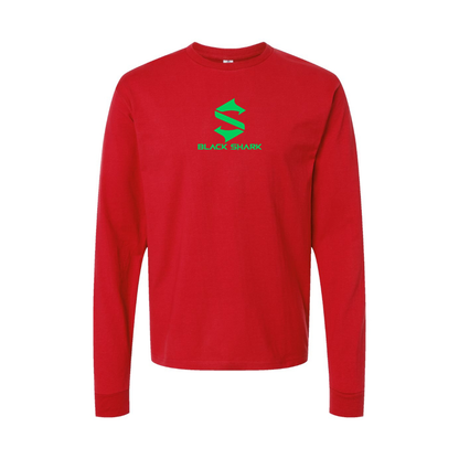 Men's Black Shark Logo Long Sleeve T-Shirt