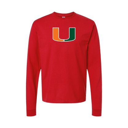 Youth Miami Hurricanes Logo Cotton Long Sleeve T-Shirt