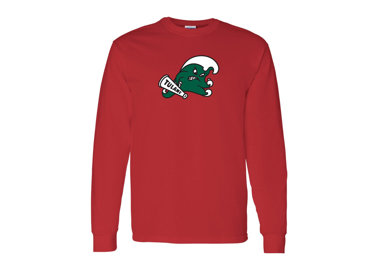 Men's Tulane Green Wave Gildan Heavy Cotton Long Sleeve T-Shirt