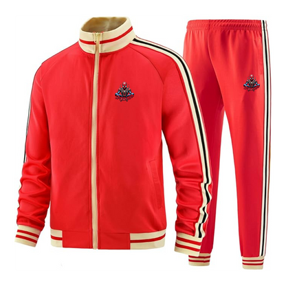 Men's Spider-Man 2025  Tracksuit with Bold Striped Accents and Zippered Front Athletic Wear