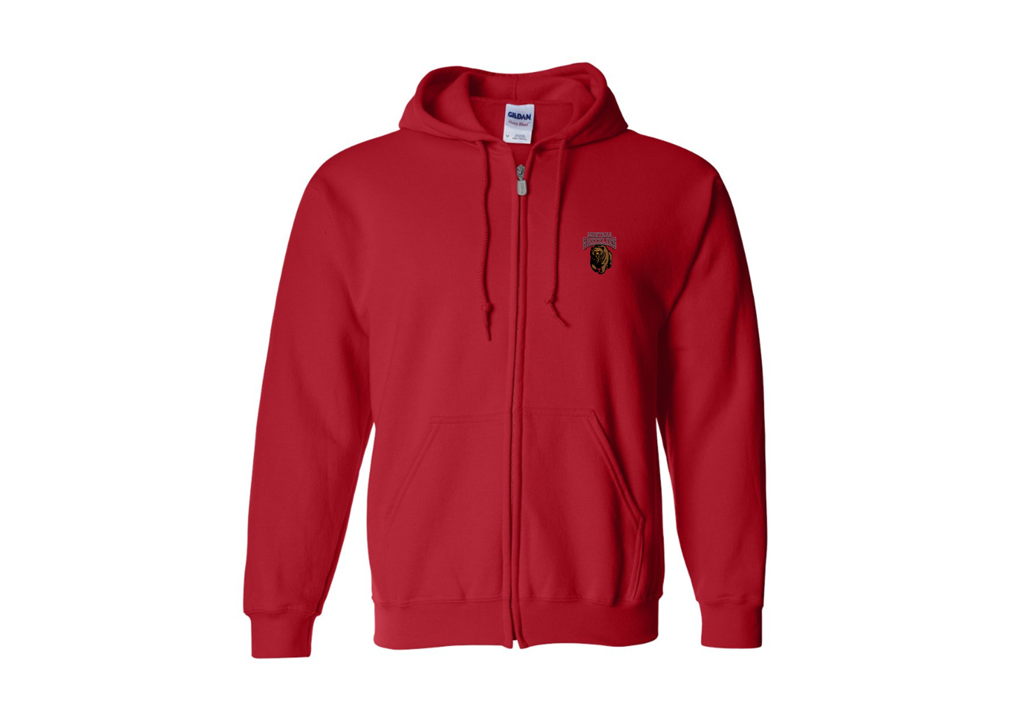 Men's Montana Grizzliesl Gildan  Heavy Blend Full Zip Hooded Sweatshirt