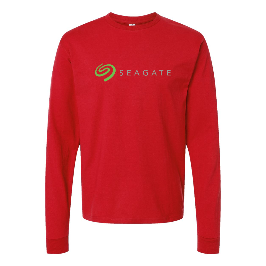 Men's Seagate Logo  Cotton Long Sleeve T-Shirt