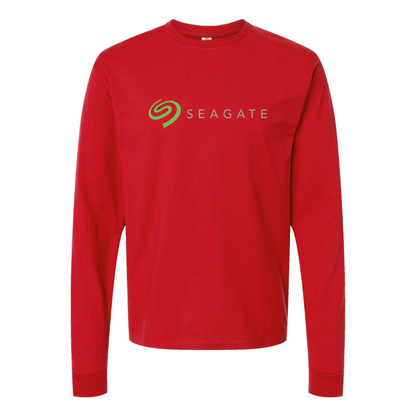 Men's Seagate Logo  Cotton Long Sleeve T-Shirt