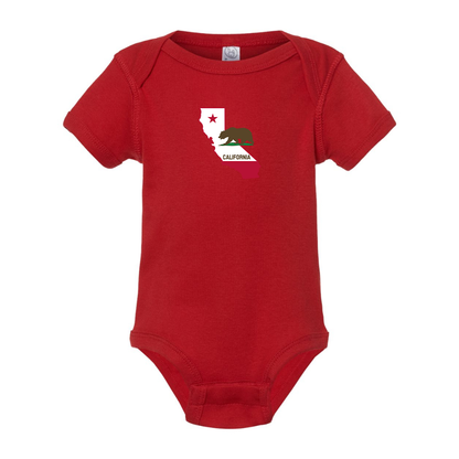 California Bear Map Rabbit Skins Infant Baby Rib Bodysuit