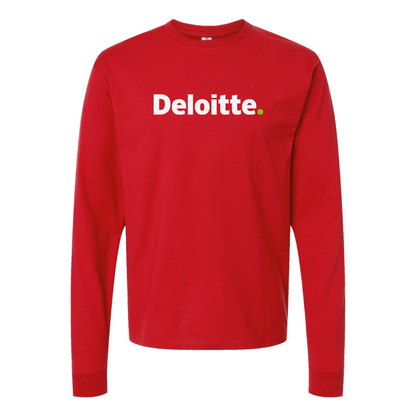 Men's Deloitte Logo Cotton Long Sleeve T-Shirt
