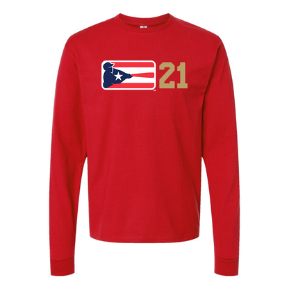 Men's  Liga de Beisbol Profesional Roberto Clemente Logo Cotton Long Sleeve T-Shirt