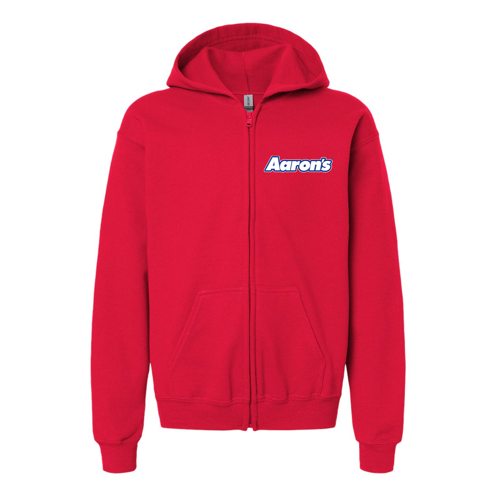 Gildan Heavy Blend Youth Aaron_s Logo Full Zip Hooded Sweatshirt
