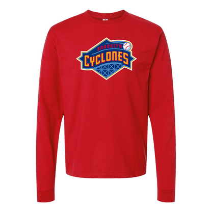 Men's Brooklyn Cyclones Logo Cotton Long Sleeve T-Shirt