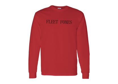 Men's Fleet Foxes Logo Gildan Heavy Cotton Long Sleeve T-Shirt