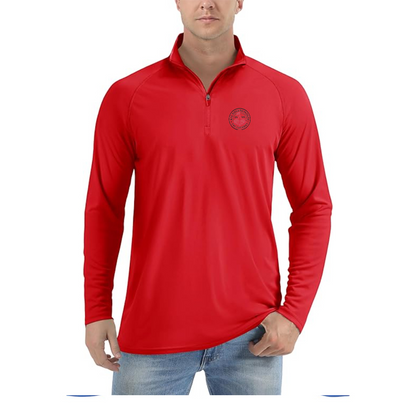 Men's AFC Bournemouth Soccer Logo  Lightweight Quarter-Zip Athletic Shirt Long Sleeve Performance Wear