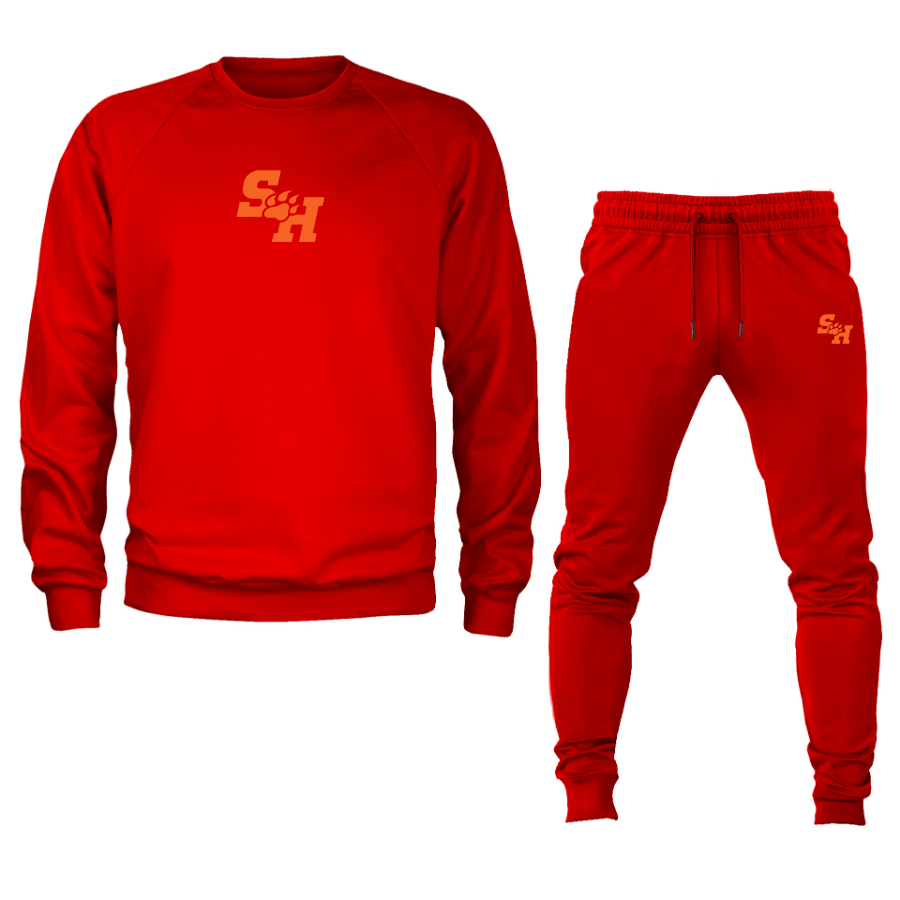 Men's Sam Houston State Bearkats Logo Crewneck Sweatshirt Joggers Suit