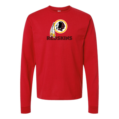 Men's Washington Redskins Logo  Cotton Long Sleeve T-Shirt