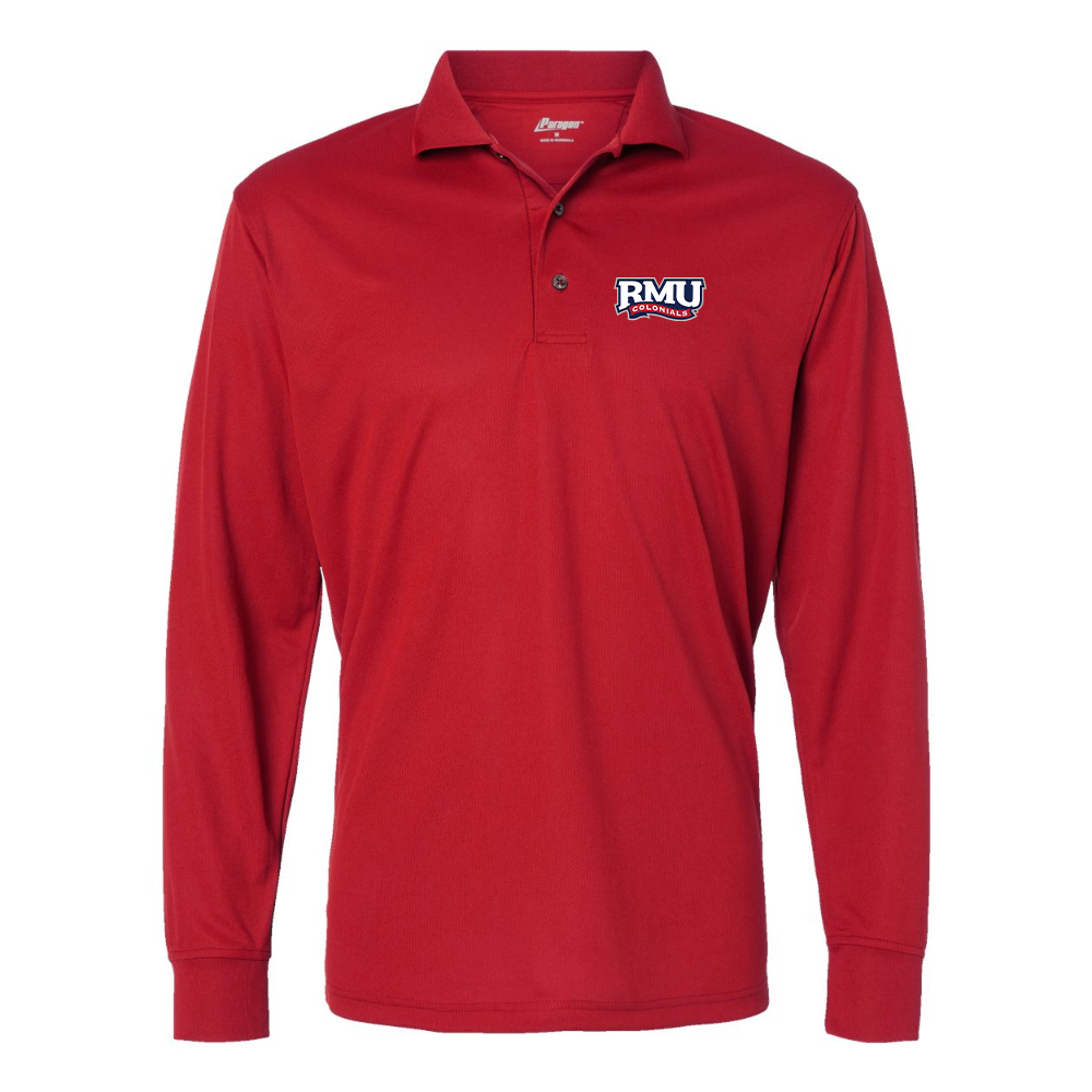 Men's Robert Morris Colonials Logo Paragon Prescott Long Sleeve Polo