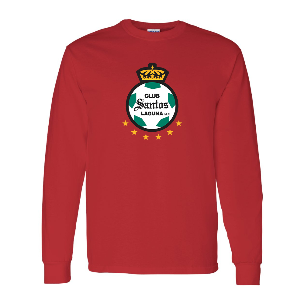Men's Santos Laguna Soccer Gildan Heavy Cotton Long Sleeve T-Shirt