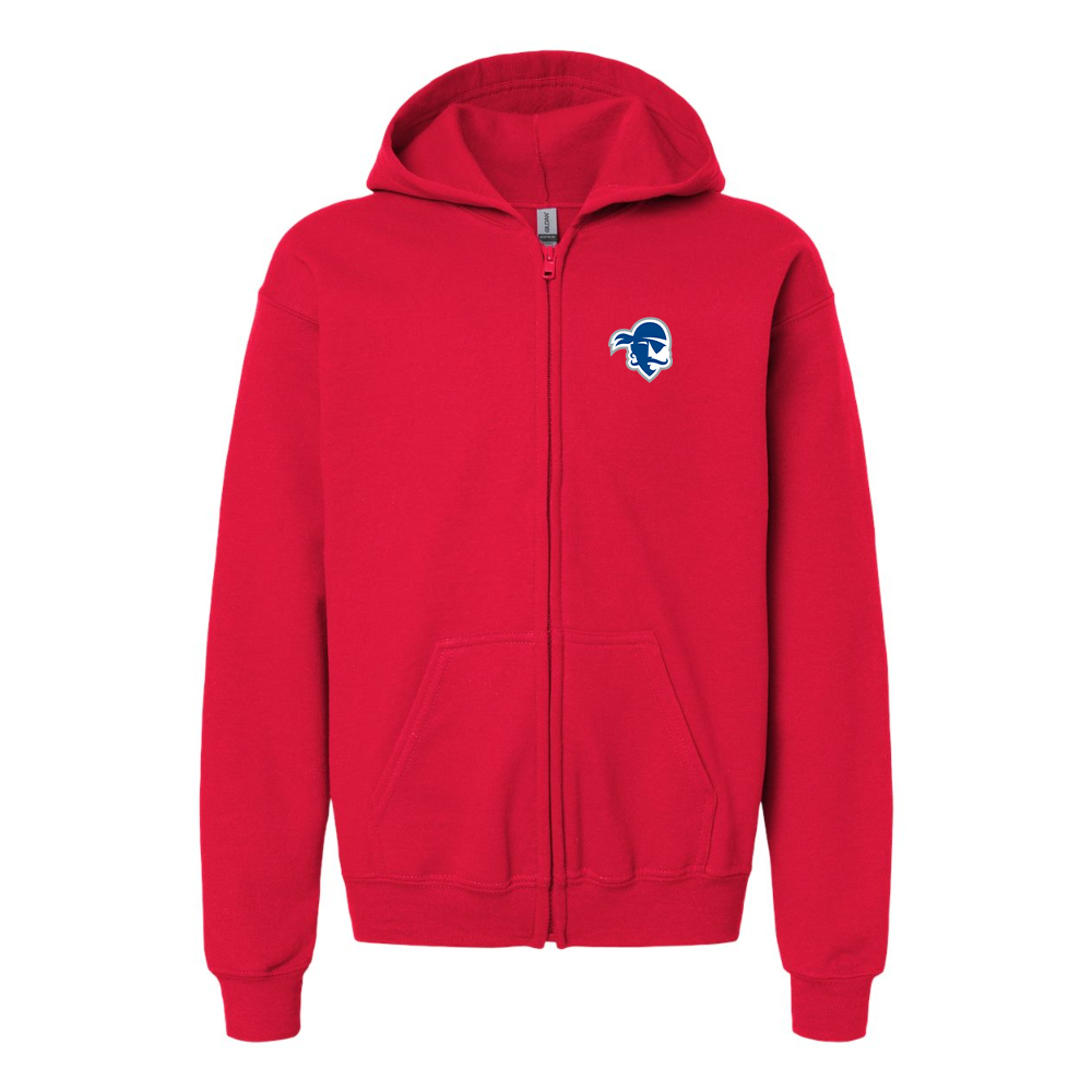 Gildan Heavy Blend Youth Seton Hall Pirates Logo Full Zip Hooded Sweatshirt