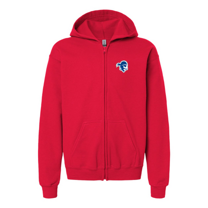 Gildan Heavy Blend Youth Seton Hall Pirates Logo Full Zip Hooded Sweatshirt